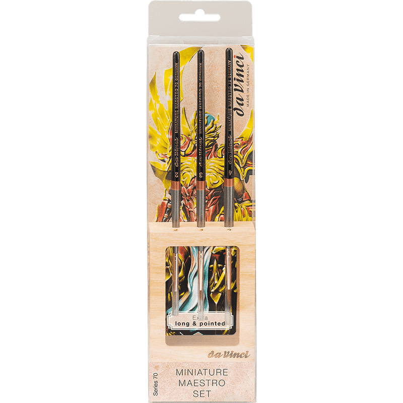MINIATURE MAESTRO SET, one piece each series 70 sizes 2, 3 and 4 in wooden display