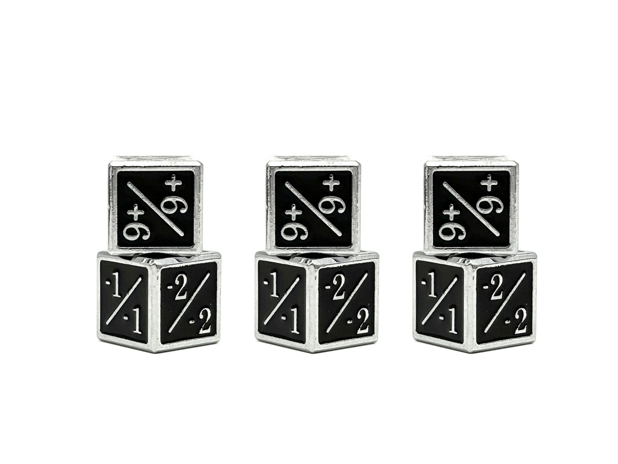 +1/+1 & -1/-1 D6 Metal Dice