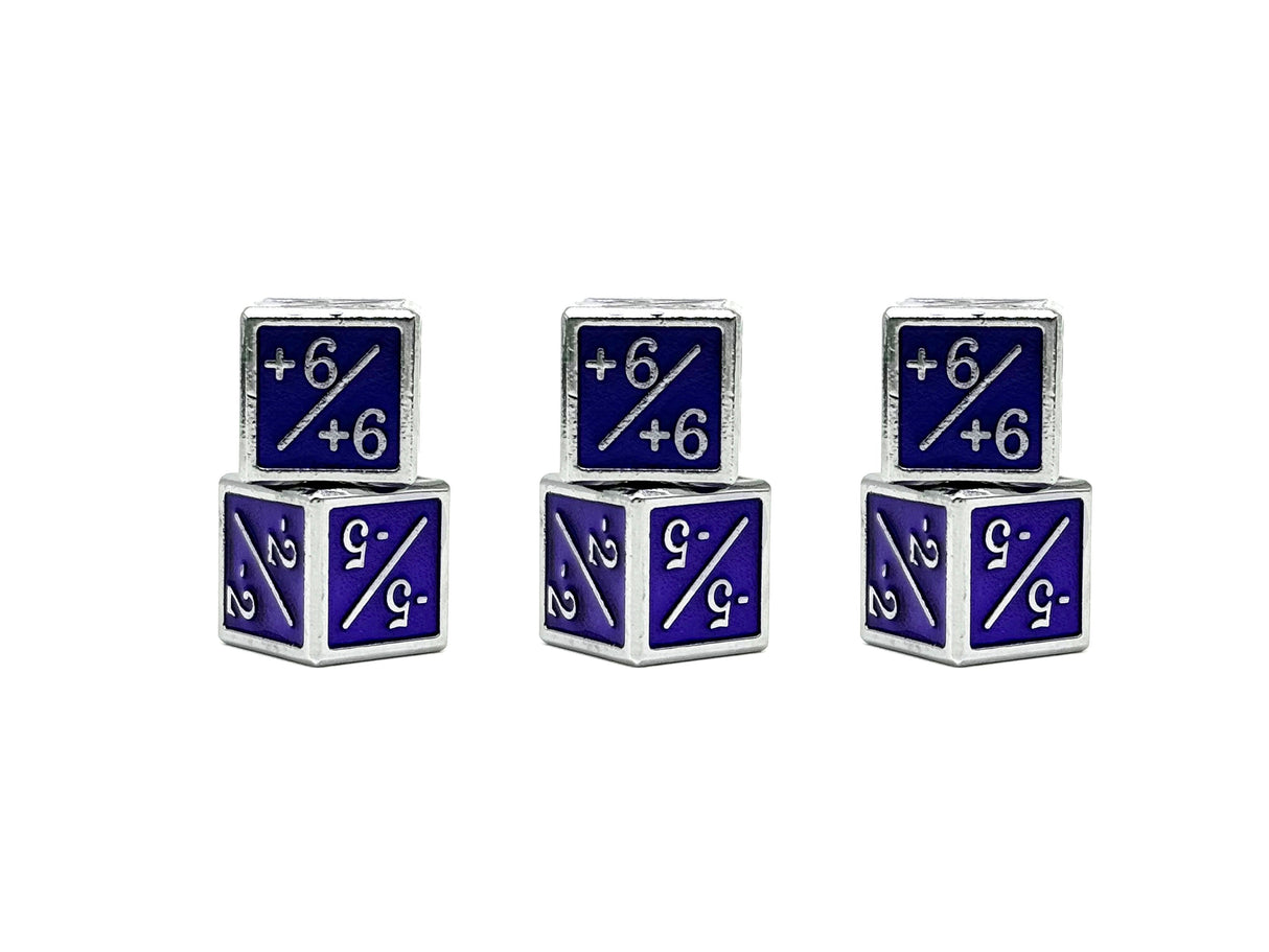 +1/+1 & -1/-1 D6 Metal Dice