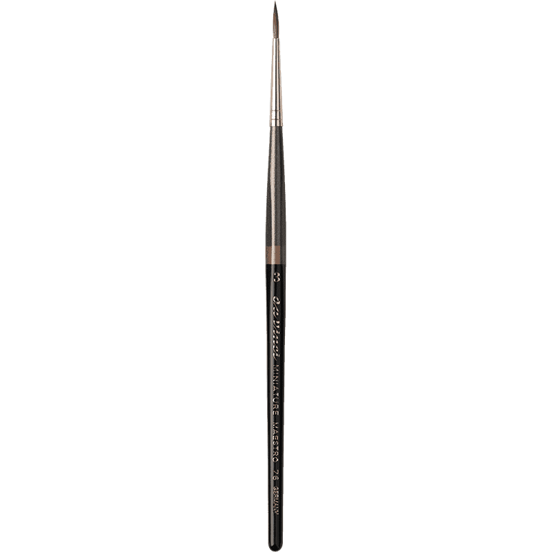 "MAESTRO" Miniature Round Kolinsky Sable - short and pointed, two tone handle