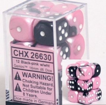 Gemini® Black-Pink/white Dice Block™