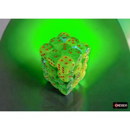 Gemini Plasma Green Teal/ Orange 12mm D6 Dice Cube