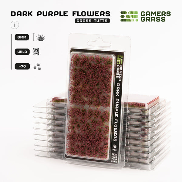 Gamers Grass Tufts: Tufts- Dark Purple Flowers- Wild