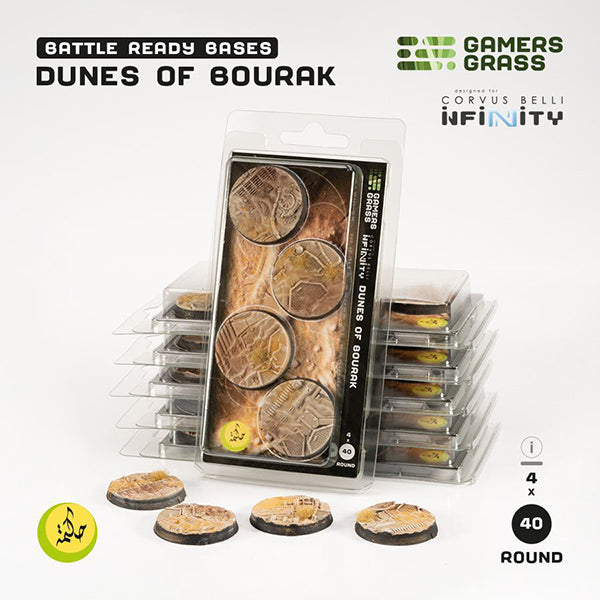 Battle Ready Bases: Dunes of Bourak- Round 40mm (4x)