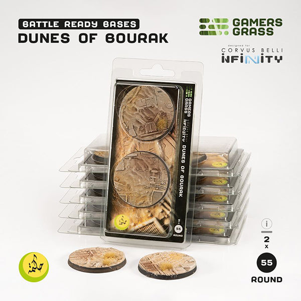 Battle Ready Bases: Dunes of Bourak- Round 55mm (2x)