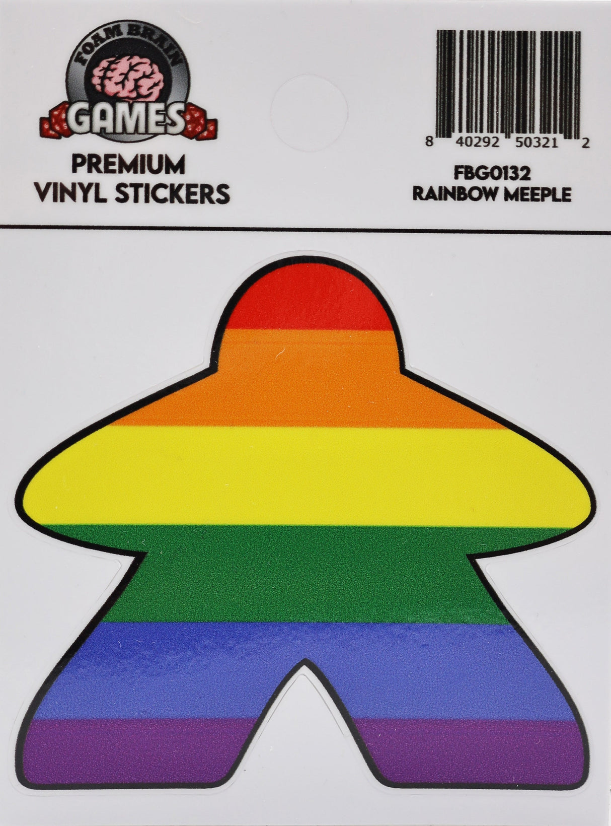 Rainbow Meeple Sticker