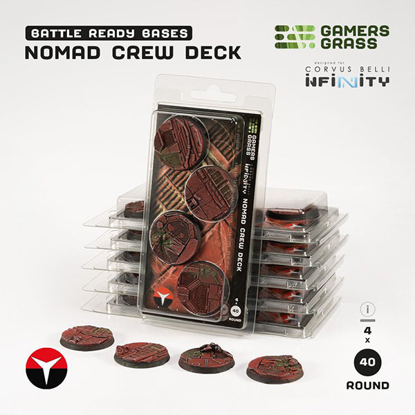 Battle Ready Bases: Nomad Crew Deck- Round 40mm (4x)