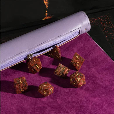 Purple Roll Up Leatherette Dice Mat