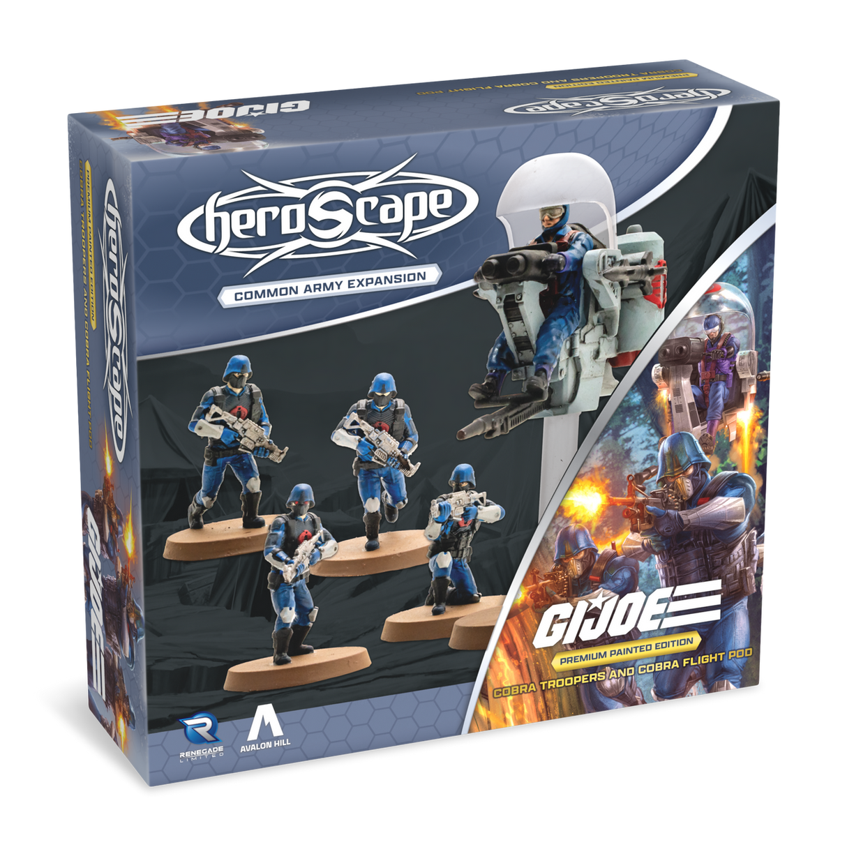 G.I. JOE Heroscape COBRA Troopers and COBRA Flight Pod Army Expansion Painted