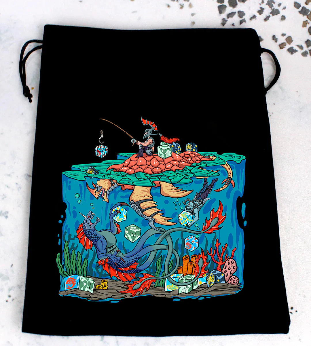 Premium Black Dice Bag | Sea Elves