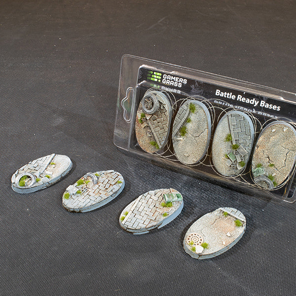 Battle Ready Bases: Urban Warfare- Oval 60mm (x4)- Oval 60mm (x4)