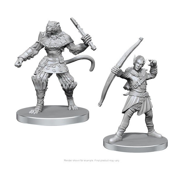 Pathfinder Battles Deep Cuts Miniatures: Wave 26- Elf Hunter & Catfolk Bandit