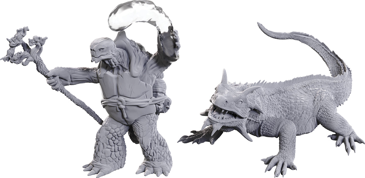 Dungeons & Dragons: Nolzur's Marvelous Unpainted Miniatures - W24 Tortle Druid & Wild Shape Giant Lizard