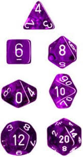 7-Die Set Translucent: Purple/White