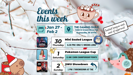 This weeks events Jan 27th - Feb 2nd