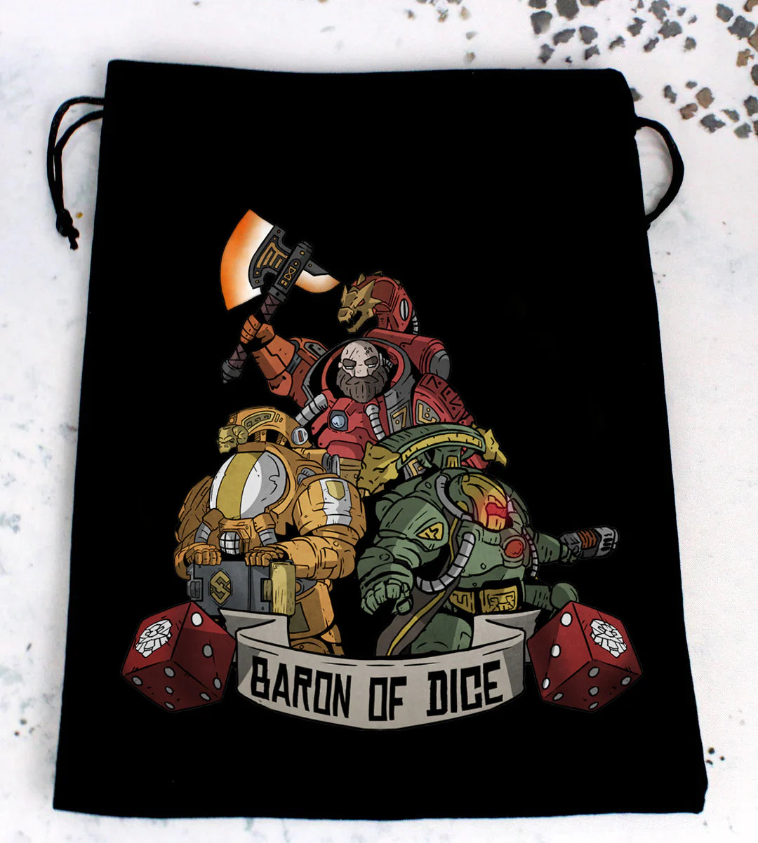 Premium Black Dice Bag | Space Dwarves