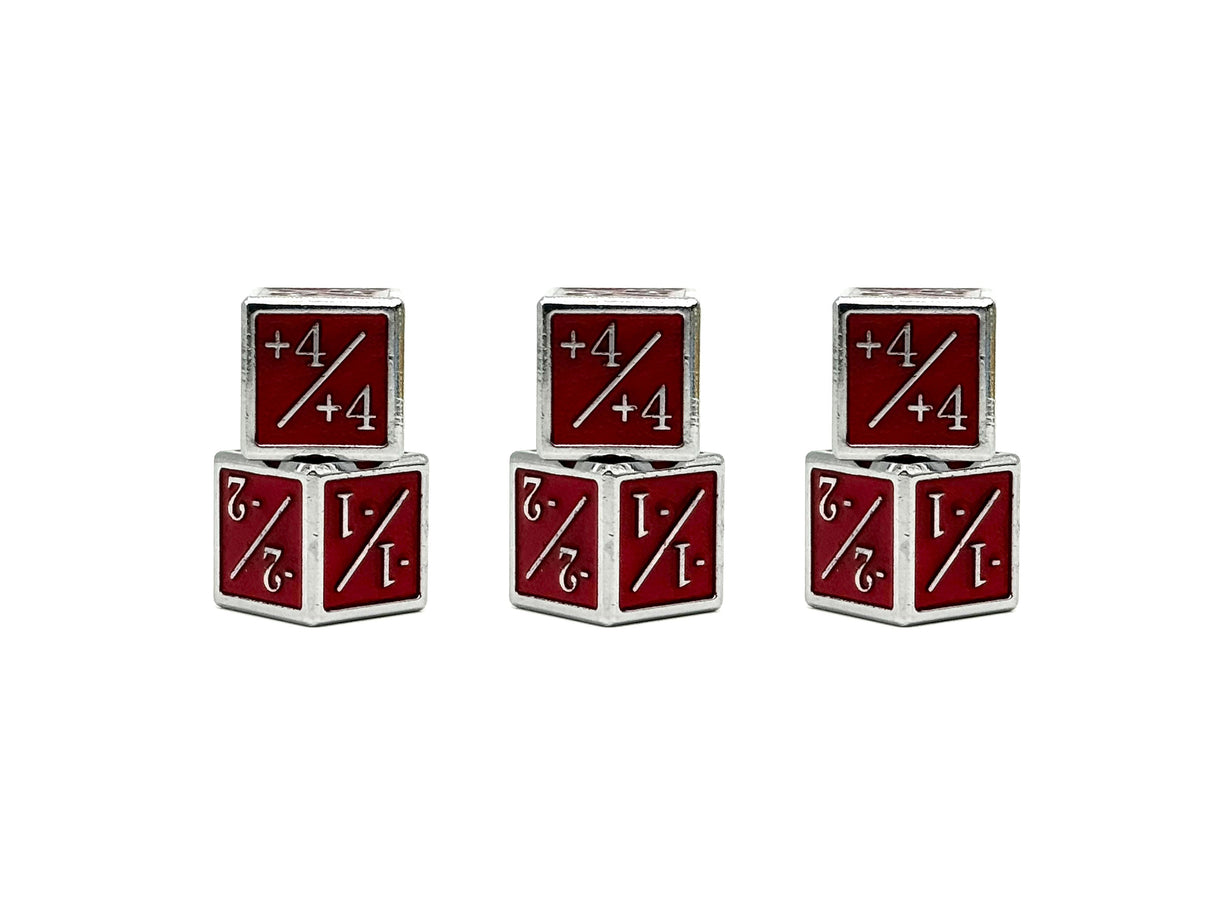 +1/+1 & -1/-1 D6 Metal Dice