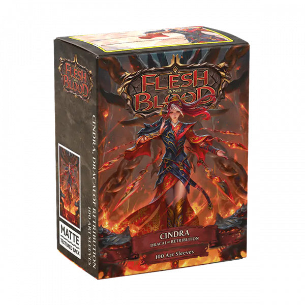 Dragon Shield Sleeves: Standard- Matte 'Flesh & Blood Cindra, Dracai of Retribution' Art, Limited Edition (100 ct.)