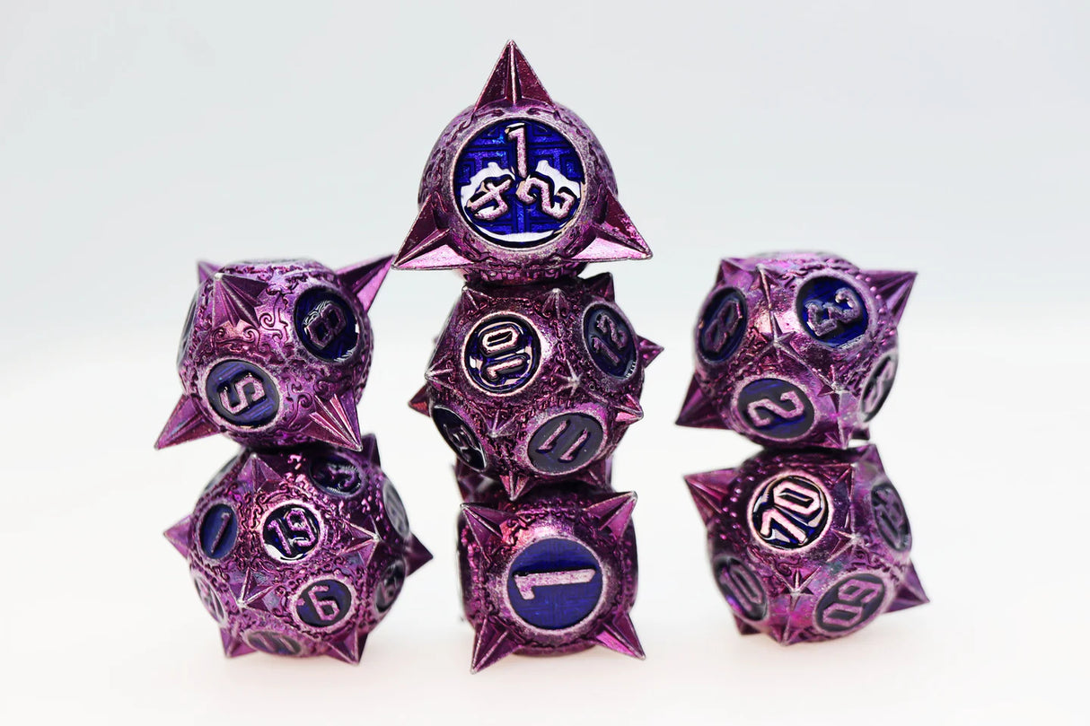 Meteor Storm: Peculiar  Purple - Metal RPG  Dice Set