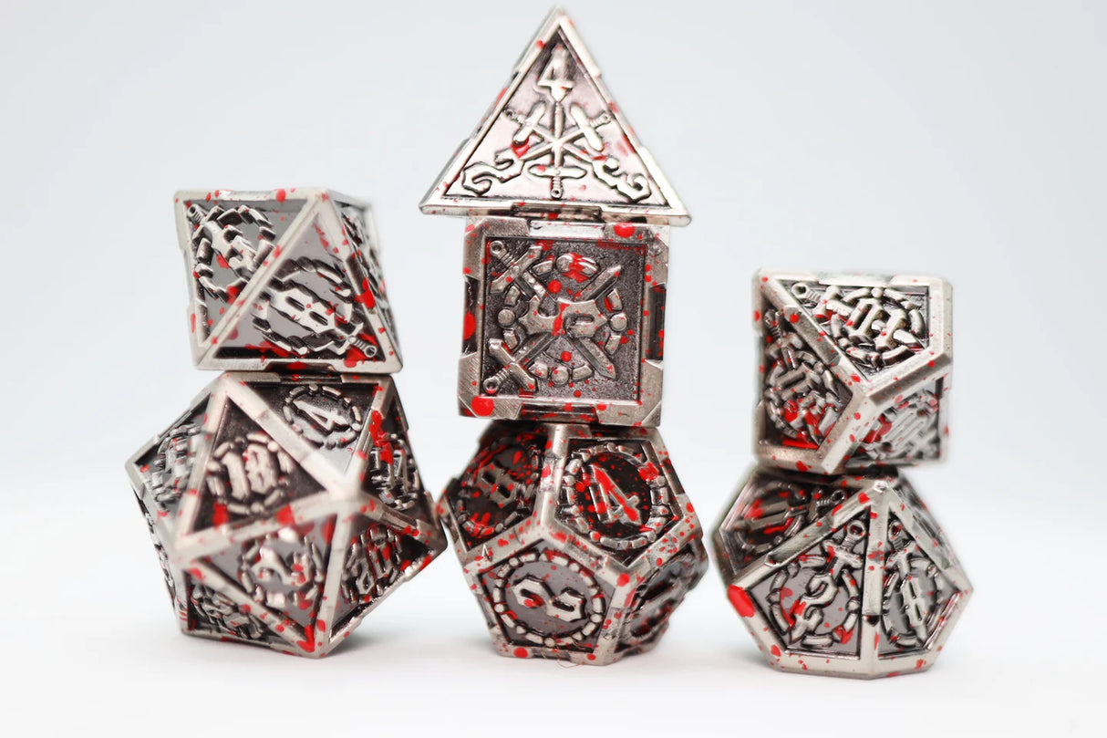 Crossed Swords:  Vampiric Sword - Metal  RPG Dice Set
