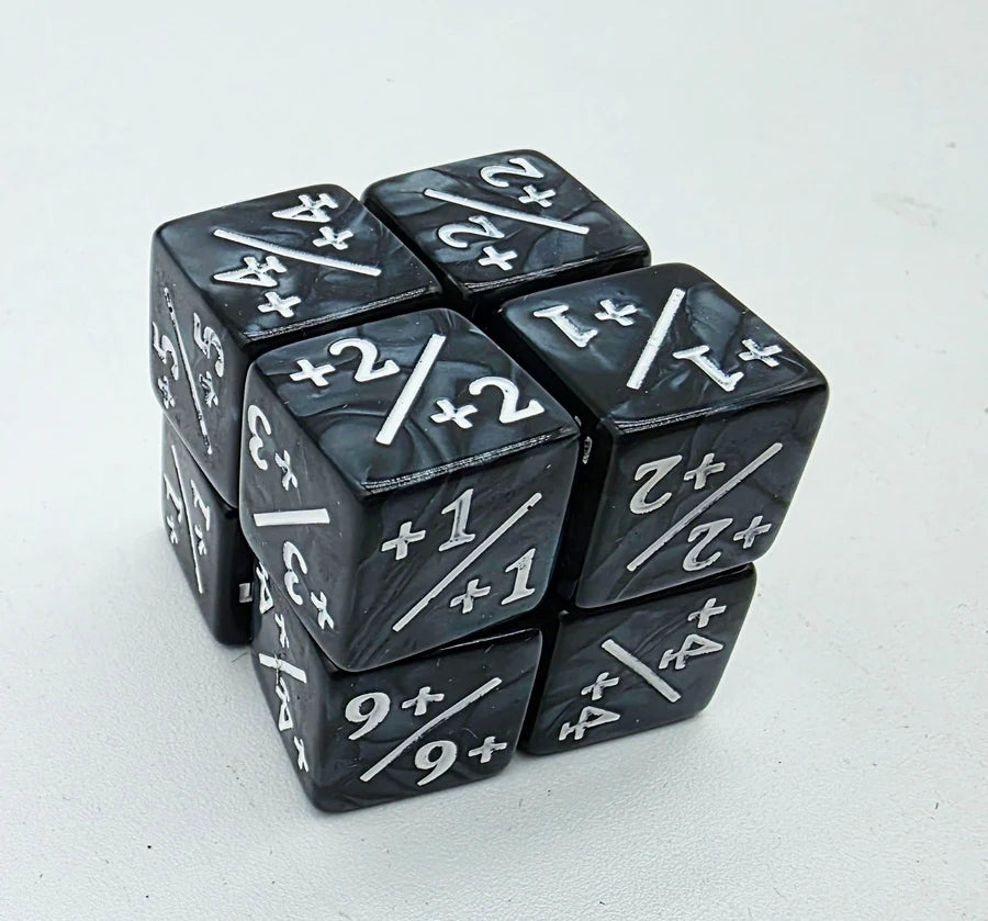 +1/+1 Pearl Black Counters for Magic - set of 8