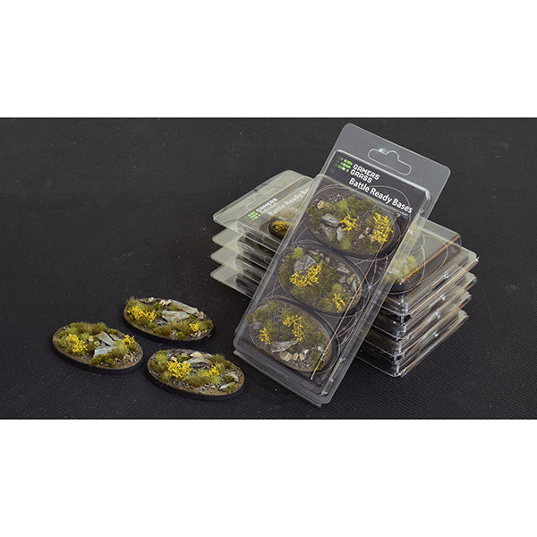 Battle Ready Bases: Highland- Oval 75mm (x3)- Oval 75mm (x3)