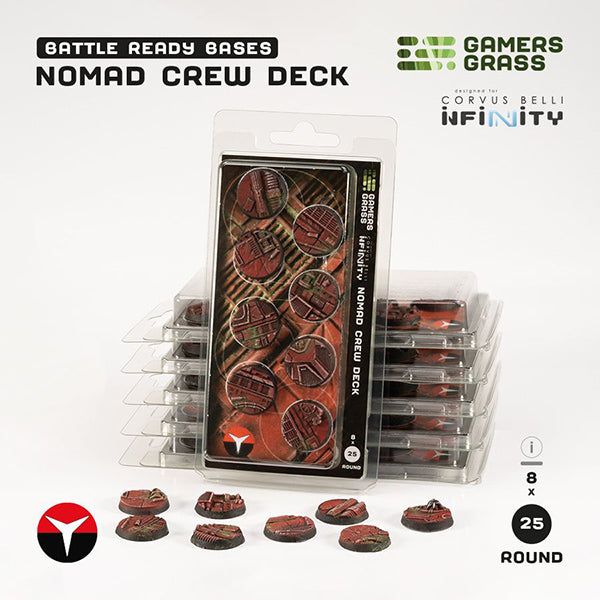 Battle Ready Bases: Nomad Crew Deck- Round 25mm (8x)