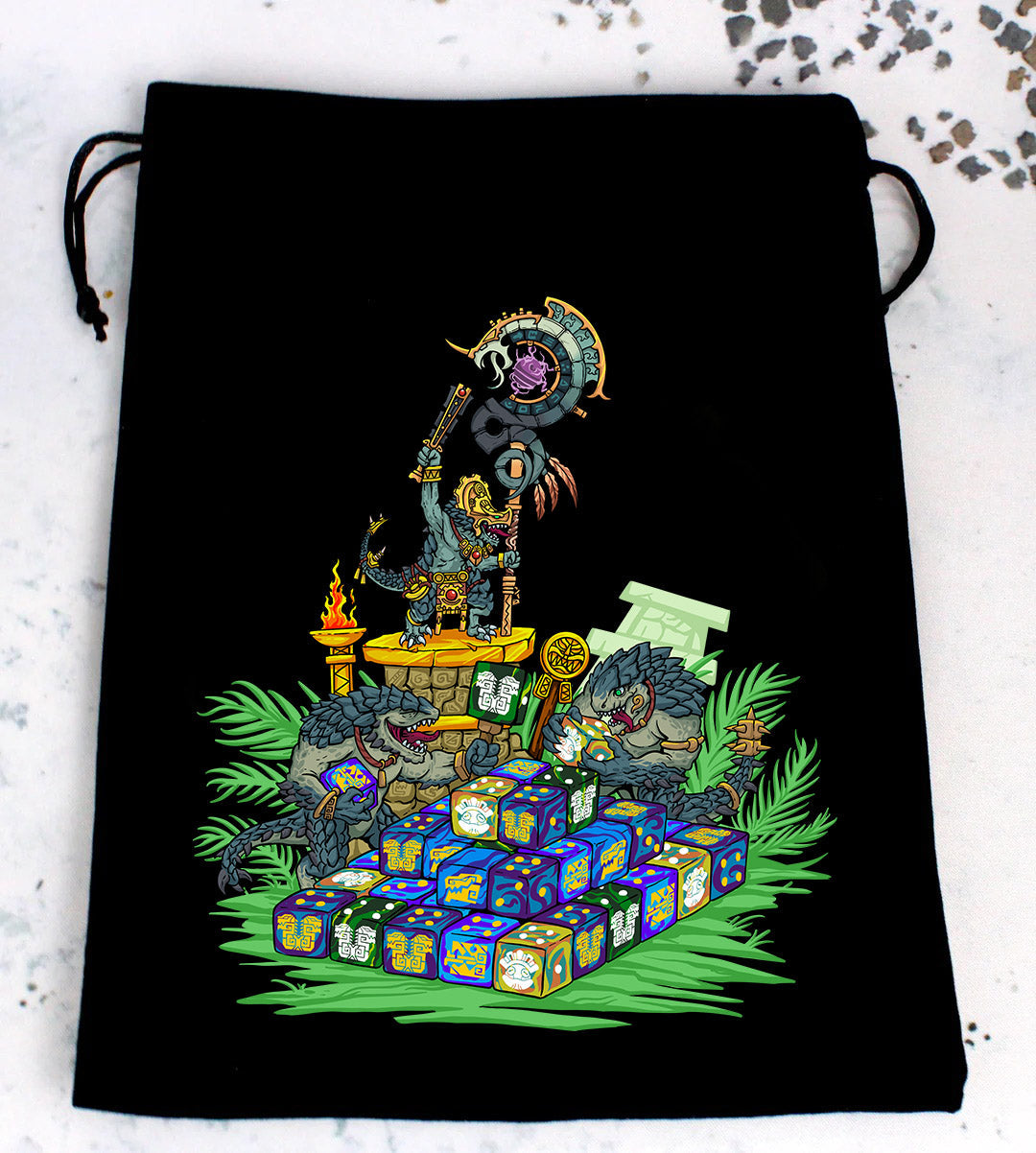 Premium Black Dice Bag | Celestial Dinosaurs