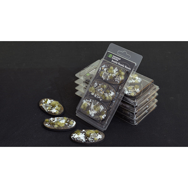 Battle Ready Bases: Winter- Oval 75mm (x3)- Oval 75mm (x3)