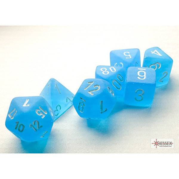 7-Die Set Mini Frosted: Caribbean Blue/White