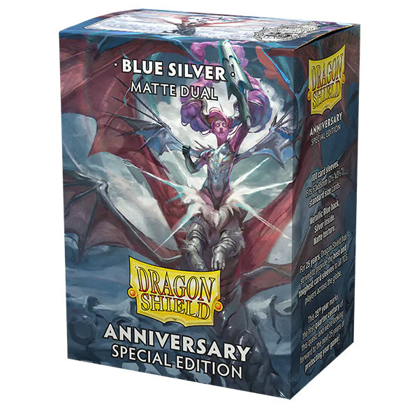 Dragon Shield Sleeves: Standard DUAL- Matte Blue/Silver (100ct.)