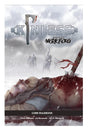 Cover of 'Kindless' core rulebook with a violent scene and axe illustration.