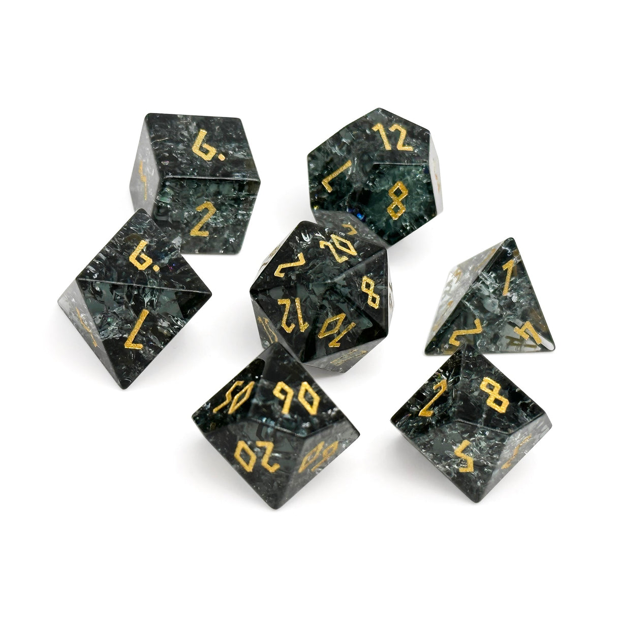 Shattered Zircon Glass | Smoke | 7 Piece Set