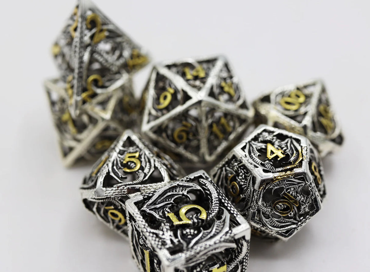 Bound Dragon:  Voracious - Hollow  Metal RPG Dice Set