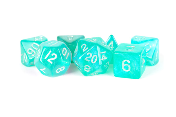 Stardust Turquoise 16mm Acrylic Polyhedral Set