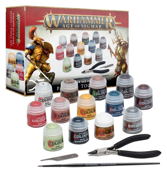 WarHammer: Age Of Sigmar, Paint + Tools Set