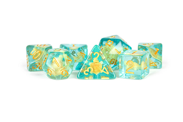 16mm Resin Poly Dice Set: Turtle Dice