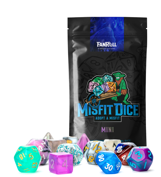 Mystery Misfit Mini Polyhedral Dice (Single Pack with 2 Full Sets)