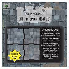 Dry Erase Dungeon Tiles: Graystone - Pack of 36 Five Inch Squares