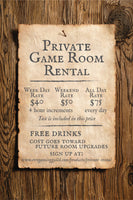 Private Game Room Rental