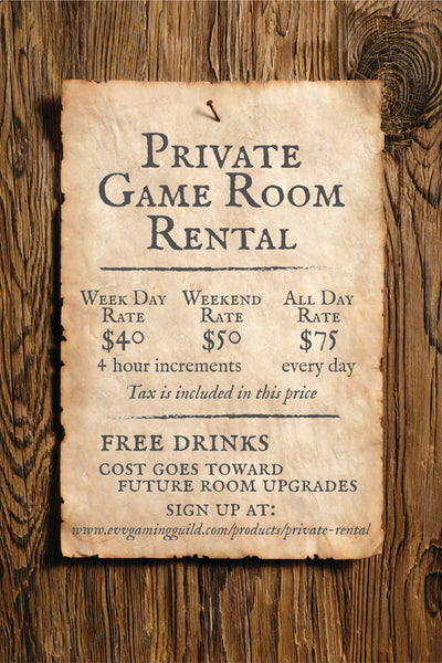 Private Game Room Rental