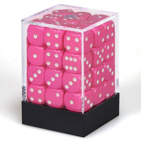 Opaque Pink & White 12mm D6 Dice 36 Ct