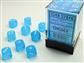 Frosted™ 12mm d6 Caribbean Blue™/white Dice Block™ (36 dice)