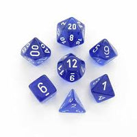 7-Die Set Translucent: Blue/White