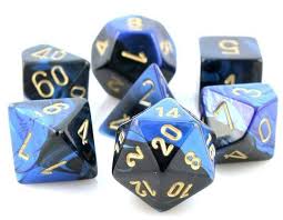 7-Die Set Gemini: Black-Blue/Gold