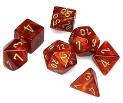 7-Die Set Scarab: Scarlet/Gold