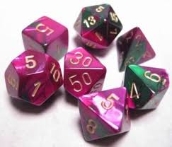 7-Die Set Gemini: Green-Purple/Gold