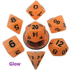 7-Die Set Glow: 10mm (mini) Orange/Black