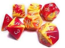 7-Die Set Gemini: Red-Yellow/White